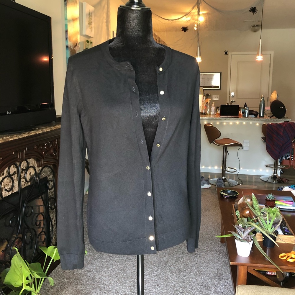 Black Calvin Klein Sweater w/ Gold Buttons